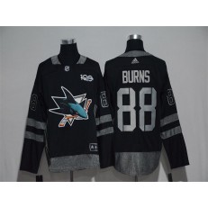 Adidas San Jose Sharks #88 Brent Burns Black 1917-2017 100th Anniversary Stitched NHL Jersey