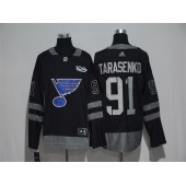 Adidas St. Louis Blues #91 Vladimir Tarasenko Black 1917-2017 100th Anniversary Stitched NHL Jersey