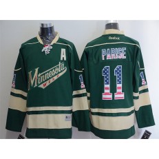Minnesota Wild #11 Zach Parise Green USA Flag Fashion Stitched NHL Jersey