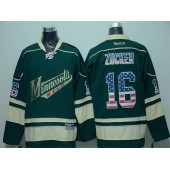 Minnesota Wild #16 Jason Zucker Green USA Flag Fashion Stitched NHL Jersey