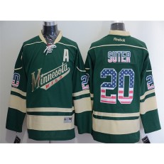 Minnesota Wild #20 Ryan Suter Green USA Flag Fashion Stitched NHL Jersey