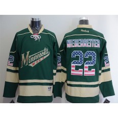 Minnesota Wild #22 Nino Niederreiter Green USA Flag Fashion Stitched NHL Jersey