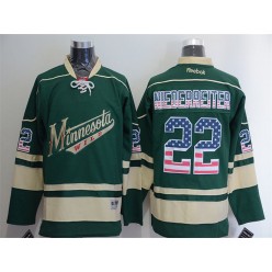 Minnesota Wild #22 Nino Niederreiter Green USA Flag Fashion Stitched NHL Jersey