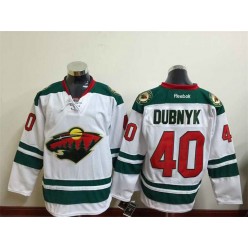 Minnesota Wild #40 Devan Dubnyk White Stitched NHL Jersey