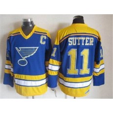 St. Louis Blues #11 Brian Sutter Light Blue Yellow CCM Throwback Stitched NHL Jersey