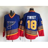 St. Louis Blues #18 Tony Twist Light Blue Red CCM Throwback Stitched NHL Jersey