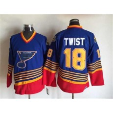 St. Louis Blues #18 Tony Twist Light Blue Red CCM Throwback Stitched NHL Jersey