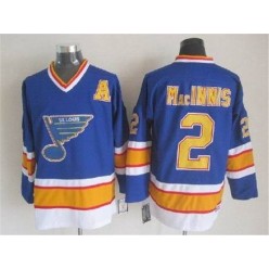 St. Louis Blues #2 Al MacInnis Blue CCM Throwback Stitched NHL Jersey