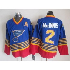 St. Louis Blues #2 Al MacInnis Light Blue Red CCM Throwback Stitched NHL Jersey