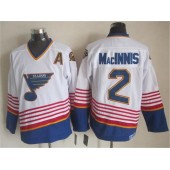 St. Louis Blues #2 Al MacInnis White Light Blue CCM Throwback Stitched NHL Jersey