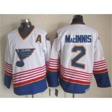 St. Louis Blues #2 Al MacInnis White Light Blue CCM Throwback Stitched NHL Jersey