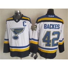 St. Louis Blues #42 David Backes White Navy CCM Throwback Stitched NHL Jersey