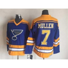 St. Louis Blues #7 Joe Mullen Light Blue Yellow CCM Throwback Stitched NHL Jersey