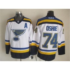 St. Louis Blues #74 T.J. Oshie White Navy CCM Throwback Stitched NHL Jersey