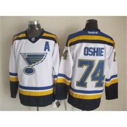 St. Louis Blues #74 T.J. Oshie White Navy CCM Throwback Stitched NHL Jersey
