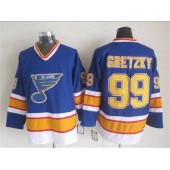 St. Louis Blues #99 Wayne Gretzky Blue CCM Throwback Stitched NHL Jersey