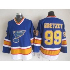 St. Louis Blues #99 Wayne Gretzky Blue CCM Throwback Stitched NHL Jersey