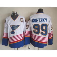 St. Louis Blues #99 Wayne Gretzky White Light Blue CCM Throwback Stitched NHL Jersey