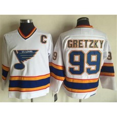 St. Louis Blues #99 Wayne Gretzky White Yellow CCM Throwback Stitched NHL Jersey