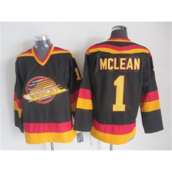 Vancouver Canucks #1 Kirk Mclean Black Gold CCM Throwback Stitched NHL Jersey