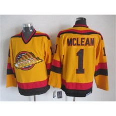 Vancouver Canucks #1 Kirk Mclean Gold CCM Throwback Stitched NHL Jersey