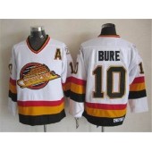 Vancouver Canucks #10 Pavel Bure White CCM Throwback Vintage Stitched NHL Jersey