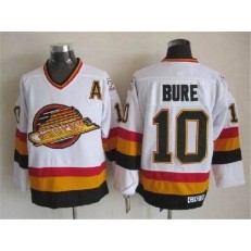Vancouver Canucks #10 Pavel Bure White CCM Throwback Vintage Stitched NHL Jersey