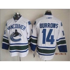 Vancouver Canucks #14 Alexandre Burrows White Stitched NHL Jersey