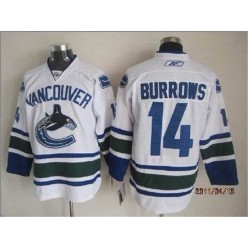 Vancouver Canucks #14 Alexandre Burrows White Stitched NHL Jersey