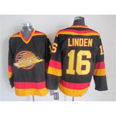 Vancouver Canucks #16 Trevor Linden Black Gold CCM Throwback Stitched NHL Jersey