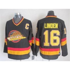 Vancouver Canucks #16 Trevor Linden Black Mitchell & Ness Stitched NHL Jersey