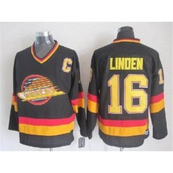 Vancouver Canucks #16 Trevor Linden Black Mitchell & Ness Stitched NHL Jersey