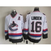 Vancouver Canucks #16 Trevor Linden White Black CCM Throwback Stitched NHL Jersey