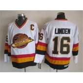 Vancouver Canucks #16 Trevor Linden White CCM Throwback Vintage Stitched NHL Jersey