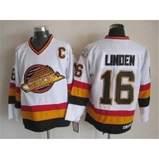 Vancouver Canucks #16 Trevor Linden White CCM Throwback Vintage Stitched NHL Jersey