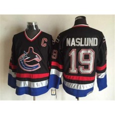Vancouver Canucks #19 Markus Naslund Black Blue CCM Throwback Stitched NHL Jersey