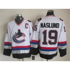 Vancouver Canucks #19 Markus Naslund White Black CCM Throwback Stitched NHL Jersey