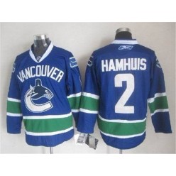 Vancouver Canucks #2 Hamhuis Blue Stitched NHL Jersey