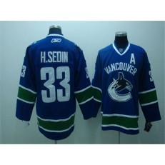 Vancouver Canucks #33 Henrik Sedin Blue Stitched NHL Jersey