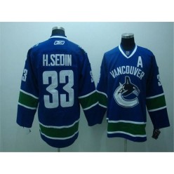 Vancouver Canucks #33 Henrik Sedin Blue Stitched NHL Jersey