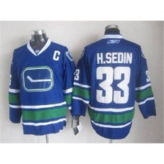 Vancouver Canucks #33 Henrik Sedin Blue With 40TH Patch Third Stitched NHL Jersey