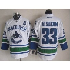 Vancouver Canucks #33 Henrik Sedin White Stitched NHL Jersey