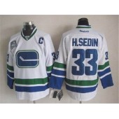 Vancouver Canucks #33 Henrik Sedin White With 40TH Patch Third Stitched NHL Jersey