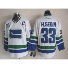 Vancouver Canucks #33 Henrik Sedin White With 40TH Patch Third Stitched NHL Jersey
