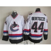Vancouver Canucks #44 Todd Bertuzzi White Black CCM Throwback Stitched NHL Jersey