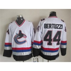 Vancouver Canucks #44 Todd Bertuzzi White Black CCM Throwback Stitched NHL Jersey