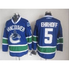 Vancouver Canucks #5 Christian Ehrhoff Blue Stitched NHL Jersey