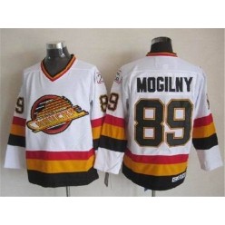 Vancouver Canucks #89 Alexander Mogilny White CCM Throwback Vintage Stitched NHL Jersey