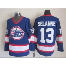 Winnipeg Jets #13 Teemu Selanne Blue CCM Throwback Stitched NHL Jersey