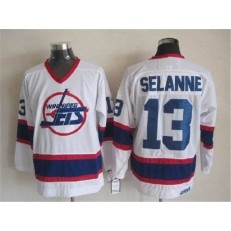 Winnipeg Jets #13 Teemu Selanne White CCM Throwback Stitched NHL Jersey